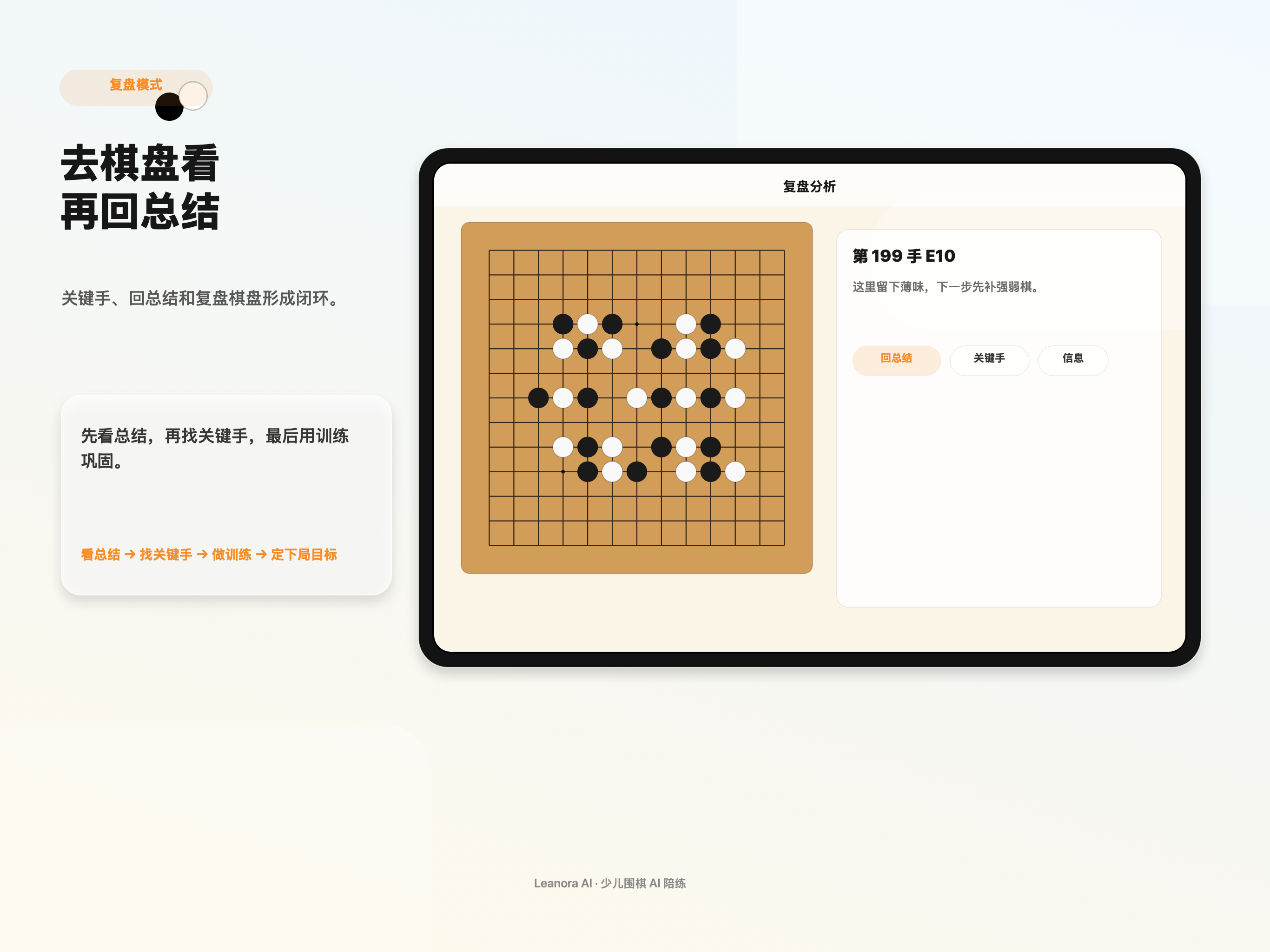 Leanora AI iPad 复盘棋盘截图