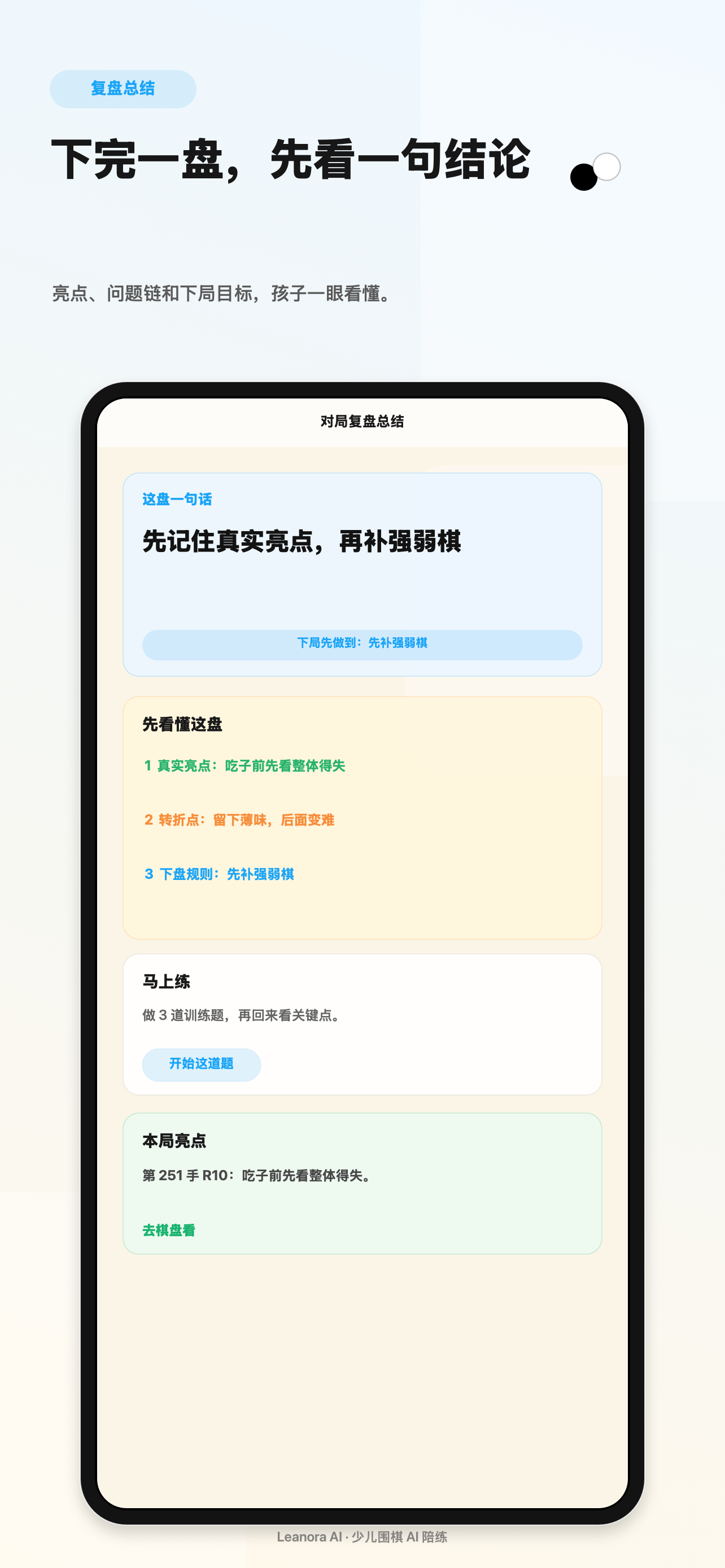 Leanora AI 对局复盘总结截图